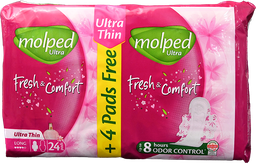[107434] MOLPED FRESH&COM ULTRA THIN LONG 24+4PADS 3244 1 BOX